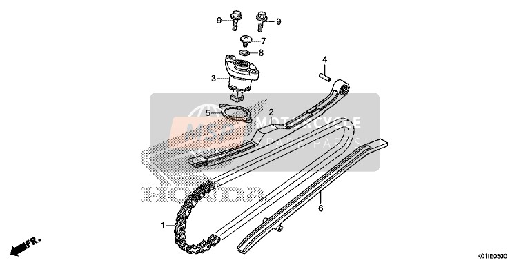 Honda SH125A 2014 Nokkenasketting/Spanner voor een 2014 Honda SH125A